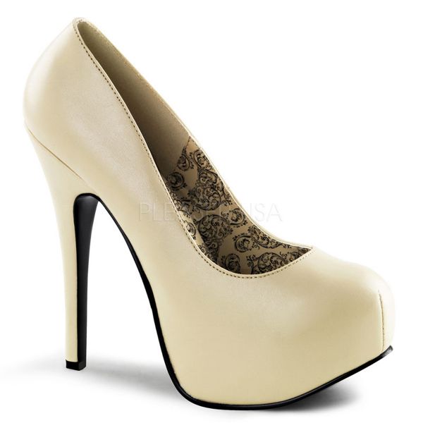 Teeze-06 Plateau Pumps nude Kunstleder mit eingearbeitetem Plateau